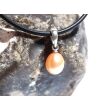 Perle (Süßwasserperle) apricot - Anhänger Silberöse Schmuckdose - Sonderqualität - ca. 1,7 cm x 0,7 cm x 0,7 cm
