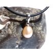 Perle (Süßwasserperle) apricot - Anhänger Silberöse Schmuckdose - Sonderqualität - ca. 1,7 cm x 0,7 cm x 0,7 cm