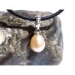 Perle (Süßwasserperle) apricot - Anhänger Silberöse Schmuckdose - Sonderqualität - ca. 1,7 cm x 0,7 cm x 0,7 cm