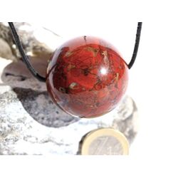 Brekzien-Jaspis XXL Kugel Schmuckstein gebohrt -...