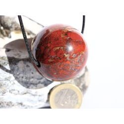 Brekzien-Jaspis XXL Kugel Schmuckstein gebohrt - Sonderqualit�t - ca. 3,8 cm