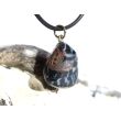 Brekzienjaspis (Trümmerjaspis) Trommelstein Anhänger Öse - Rarität - ca. 2,8 cm x 1,7 cm x 1 cm