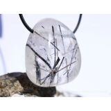 Turmalinquarz XXL Schmuckstein / Trommelstein gebohrt - AA-Sonderqualität - ca. 3,8 cm x 3 cm x 2 cm