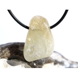 Citrin (gebr.) Trommelstein gebohrt - ca. 3 cm x 2 cm x 1,2 cm