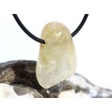 Citrin (gebr.) Trommelstein gebohrt - ca. 3 cm x 2 cm x 1,2 cm