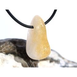 Citrin (gebr.) Trommelstein gebohrt - ca. 3 cm x 1,7 cm x 1,1 cm