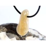 Citrin (gebr.) Trommelstein gebohrt - ca. 3 cm x 1,7 cm x 1,1 cm