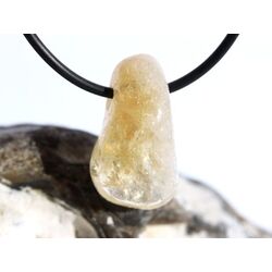 Citrin (gebr.) Trommelstein gebohrt - ca. 2,6 cm x 1,5 cm...