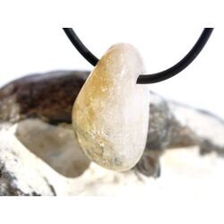 Citrin (gebr.) Trommelstein gebohrt - ca. 2,6 cm x 1,5 cm x 1,5 cm