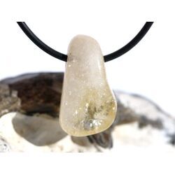 Citrin (gebr.) Trommelstein gebohrt - ca. 2,6 cm x 1,5 cm x 1,5 cm