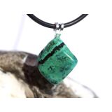 Eilatstein Trommelstein Anhänger Silberöse (Azurit-Malachit-Chrysokoll-Türkis) Schmuckdose - Rarität - Sonderqualität - ca. 2,5 cm x 1,6 cm x 1,1 cm
