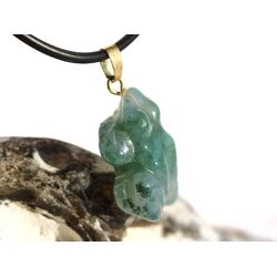 Moosachat grn Frosch Anhnger se - ca. 2,9 cm x 1,8 cm x 0,8 cm