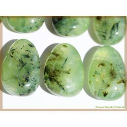 Prehnit grün Trommelsteine gebohrt - Sonderqualität - ca. 2,8 - 3,1 cm / ca. 10-15 g/St