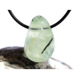 Prehnit grün Trommelsteine gebohrt - Sonderqualität - ca. 2,7 - 3,1 cm / ca. -15 g/St