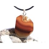 Sarder natur Schmuckstein / Scheibenstein - Anhänger Öse Schmuckdose - AA-Sonderqualität - ca. 3,6 cm x 2,3 cm x 0,6 cm