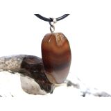 Sarder natur Schmuckstein / Scheibenstein - Anhänger Öse Schmuckdose - AA-Sonderqualität - ca. 3,6 cm x 2,3 cm x 0,6 cm