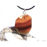 Sarder natur Schmuckstein / Scheibenstein - Anhänger Öse Schmuckdose - AA-Sonderqualität - ca. 3,6 cm x 2,3 cm x 0,6 cm