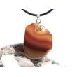 Sarder natur Schmuckstein / Scheibenstein - Anhänger Öse Schmuckdose - AA-Sonderqualität - ca. 3,6 cm x 2,3 cm x 0,6 cm