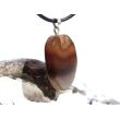 Sarder natur Schmuckstein / Scheibenstein - Anhänger Öse Schmuckdose - AA-Sonderqualität - ca. 3,6 cm x 2,3 cm x 0,6 cm