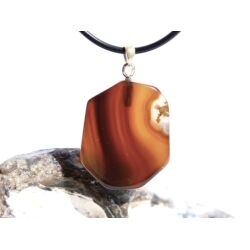 Sarder natur Schmuckstein / Scheibenstein - Anhänger Öse Schmuckdose - AA-Sonderqualität - ca. 3,7 cm x 2,3 cm x 0,6 cm