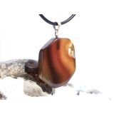 Sarder natur Schmuckstein / Scheibenstein - Anhänger Öse Schmuckdose - AA-Sonderqualität - ca. 3,7 cm x 2,3 cm x 0,6 cm