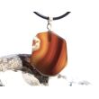 Sarder natur Schmuckstein / Scheibenstein - Anhänger Öse Schmuckdose - AA-Sonderqualität - ca. 3,7 cm x 2,3 cm x 0,6 cm