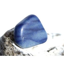 Blauquarz Trommelstein / Scheibenstein - Sonderqualit�t - ca. 2,9 cm x 2,7 cm x 1 cm