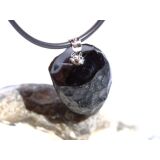 Tektit Rohstein Anhänger Silberöse - Sonderqualität - ca. 2,7 cm x 1,8 cm x 1,7 cm