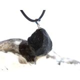 Tektit Rohstein Anhänger Silberöse - Sonderqualität - ca. 2,9 cm x 1,8 cm x 1,6 cm