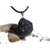 Tektit Rohstein Anhänger Silberöse - Sonderqualität - ca. 2,9 cm x 1,8 cm x 1,6 cm