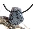 Schneeflockenobsidian Trommelstein / Schmuckstein gebohrt - Sonderqualität - ca. 2,5 cm x 2,2 cm x 1,1 cm