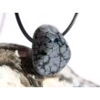 Schneeflockenobsidian Trommelstein / Schmuckstein gebohrt - Sonderqualität - ca. 2,5 cm x 2,2 cm x 1,1 cm