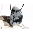 Schneeflockenobsidian XL Trommelstein / Schmuckstein gebohrt - Sonderqualität - ca. 3,8 cm x 2,4 cm x 2 cm (GKS)