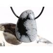 Schneeflockenobsidian XL Trommelstein / Schmuckstein gebohrt - Sonderqualität - ca. 3,8 cm x 2,4 cm x 2 cm (GKS)