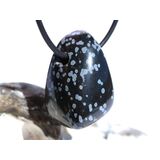 Schneeflockenobsidian Schmuckstein / Trommelstein gebohrt...