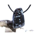 Schneeflockenobsidian Schmuckstein / Trommelstein gebohrt...