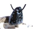 Schneeflockenobsidian Schmuckstein / Trommelstein gebohrt - Sonderqualität - ca. 3 cm x 1,9 cm x 1,8 cm