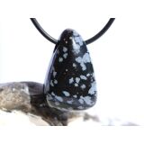 Schneeflockenobsidian Schmuckstein / Trommelstein gebohrt...