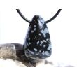 Schneeflockenobsidian Schmuckstein / Trommelstein gebohrt - Sonderqualität - ca. 3 cm x 2 cm x 1 cm