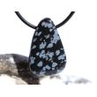 Schneeflockenobsidian Schmuckstein / Trommelstein gebohrt - Sonderqualität - ca. 3 cm x 2 cm x 1 cm