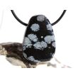 Schneeflockenobsidian Trommelstein / Scheibenstein gebohrt - Sonderqualität - ca. 3,4 cm x 2,4 cm x 1,3 cm