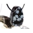 Schneeflockenobsidian Trommelstein / Scheibenstein gebohrt - Sonderqualität - ca. 3,4 cm x 2,4 cm x 1,3 cm