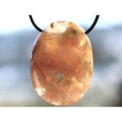 Blumenachat XXXL Schmuckstein Cabochon gebohrt - Sonderqualitt - ca. 5 cm x 3,7 cm x 1,4 cm