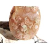 Blumenachat XXXL Schmuckstein Cabochon gebohrt - Sonderqualität - ca. 5 cm x 3,7 cm x 1,4 cm