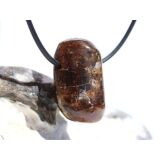 Turmalin braun (Dravit) Trommelstein gebohrt -...
