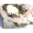 Rosenquarz-Bergkristall Armband Kugeln 10 mm + Navetten geschliffen - ca. 17,5-18 cm - Sonderqualität -