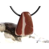 Cappuchino-Jaspis Schmuckstein / Trommelstein gebohrt - Sonderqualität - ca. 2,5 cm x 1,9 cm x 1,3 cm