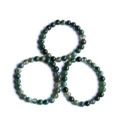 Moosachat gr�n (Chalcedon) Armband / Kugelarmband - Kugel 8 mm - ca. 18 cm