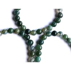 Moosachat gr�n (Chalcedon) Armband / Kugelarmband - Kugel 8 mm - ca. 18 cm