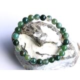 Moosachat grn (Chalcedon) Armband / Kugelarmband - Kugel...